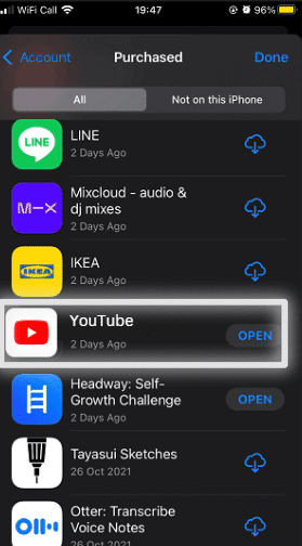 Update the YouTube app on your iOS device to fix YouTube Premium background play not working