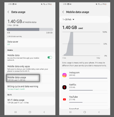 Check your phone's mobile data settings or internet connection to fix YouTube Premium background play not working