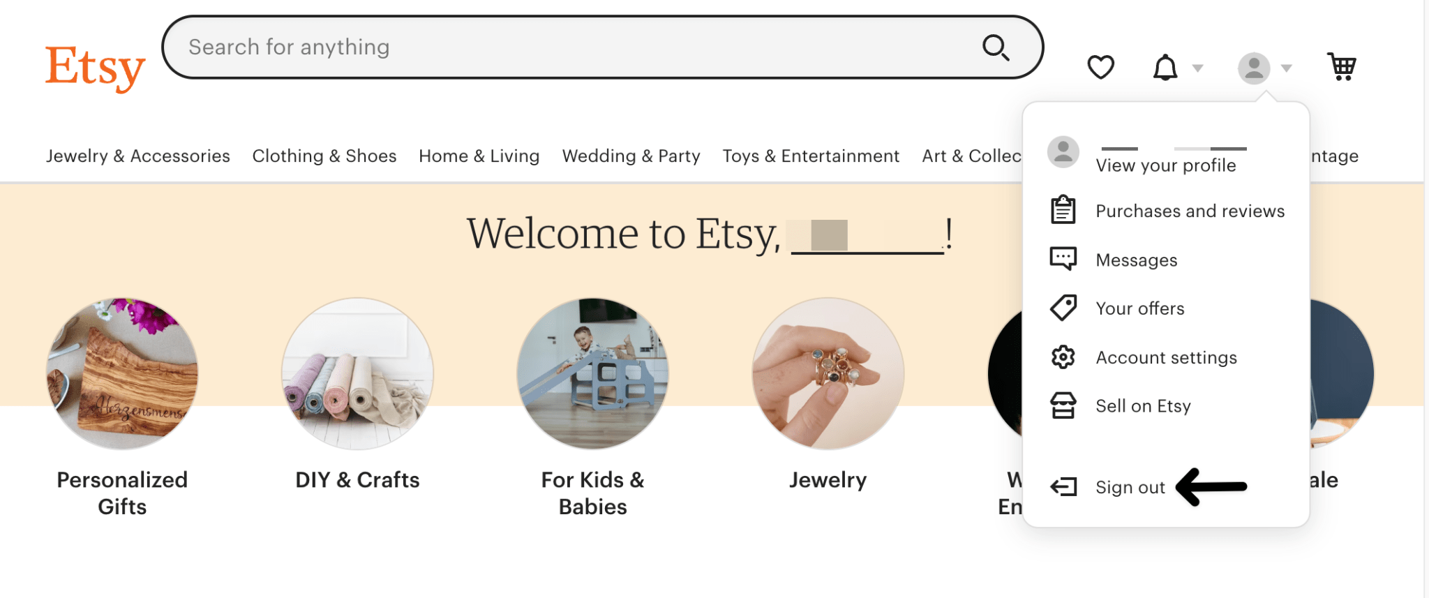 Re Log in to your Etsy account to fix the Etsy app or website not working