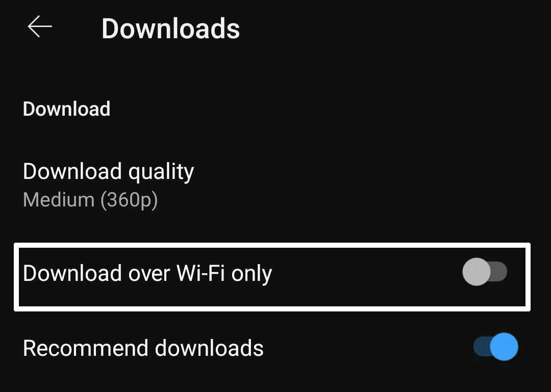 Change the YouTube Music download settings/preferences to allow downloads over Wi-Fi and Mobile Internet