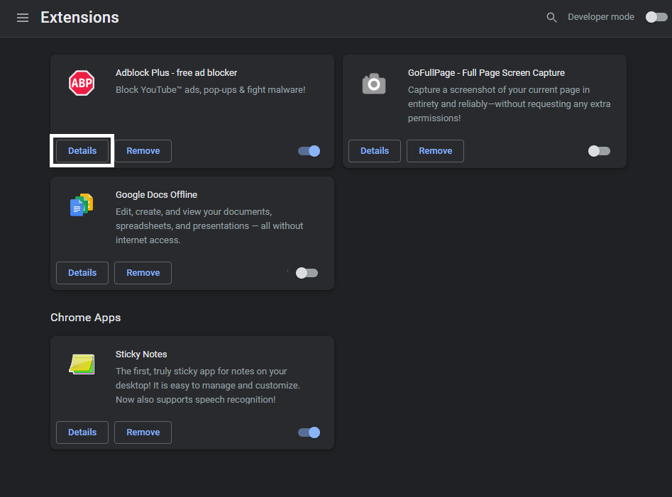 Modify your adblocker settings