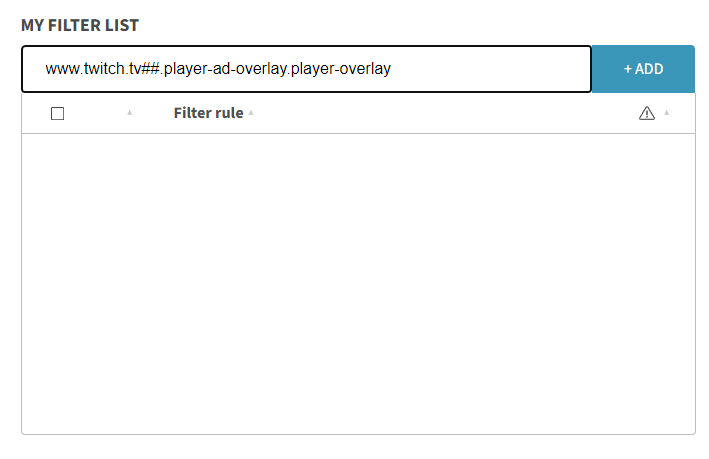 Whitelist/Filter content from Twitch to your adblocker