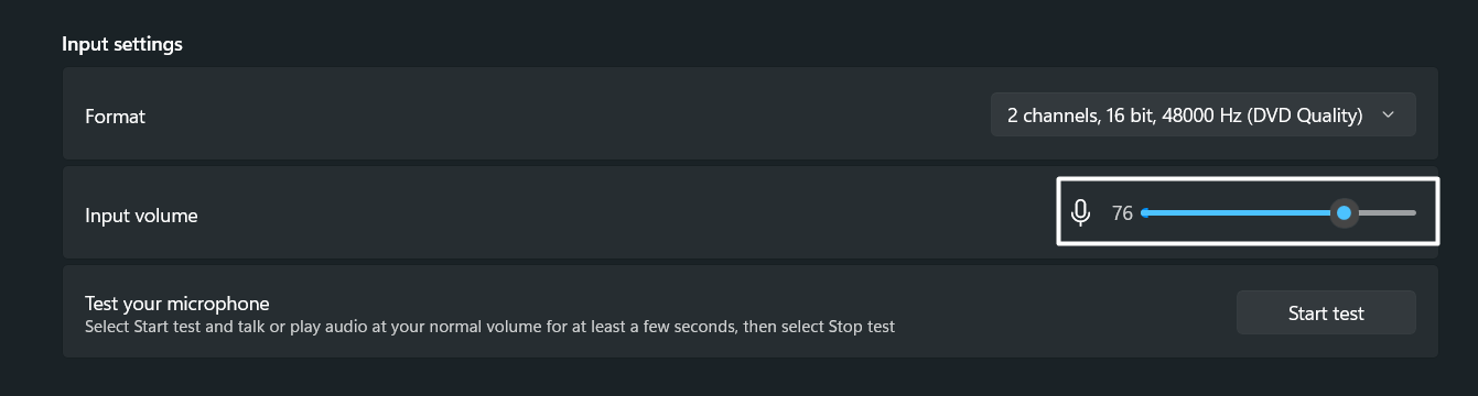 Check input volume on the computer to fix Slack microphone, audio issues or sound not working or playing
