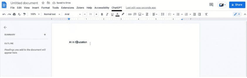 use ChatGPT with Google docs, sheets, and slides