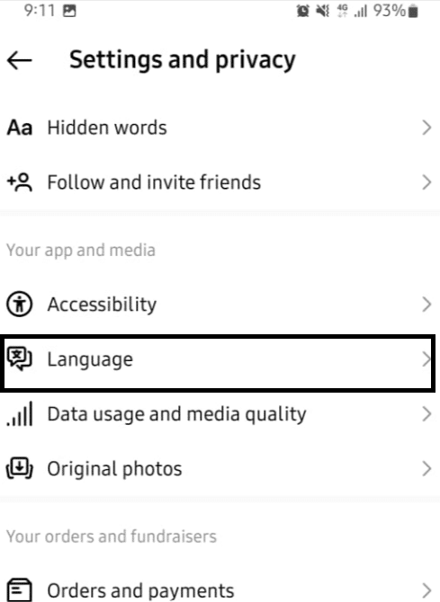 How to set the language that comments or posts are translated to fix Instagram translate not working