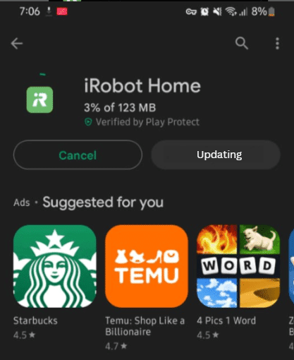 Update the iRobot Home app to fix iRobot home or roomba app not working or connecting