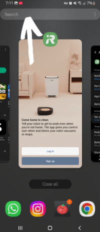 Restart the iRobot home app to fix iRobot home or roomba app not working or connecting