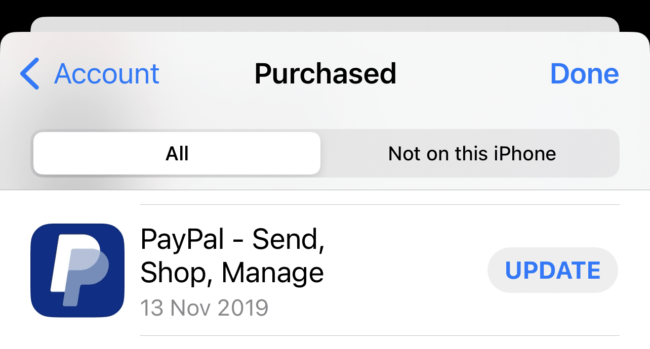 Update the PayPal app on iOS device to fix PayPal checkout not working or loading