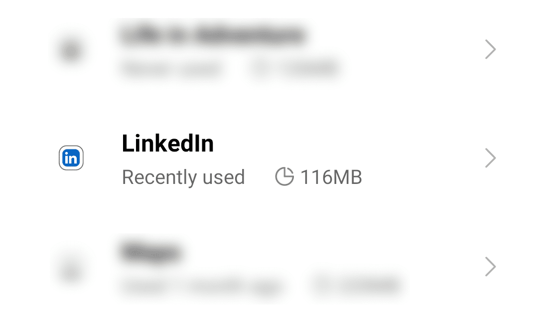 Clear the LinkedIn app cache and data on mobile