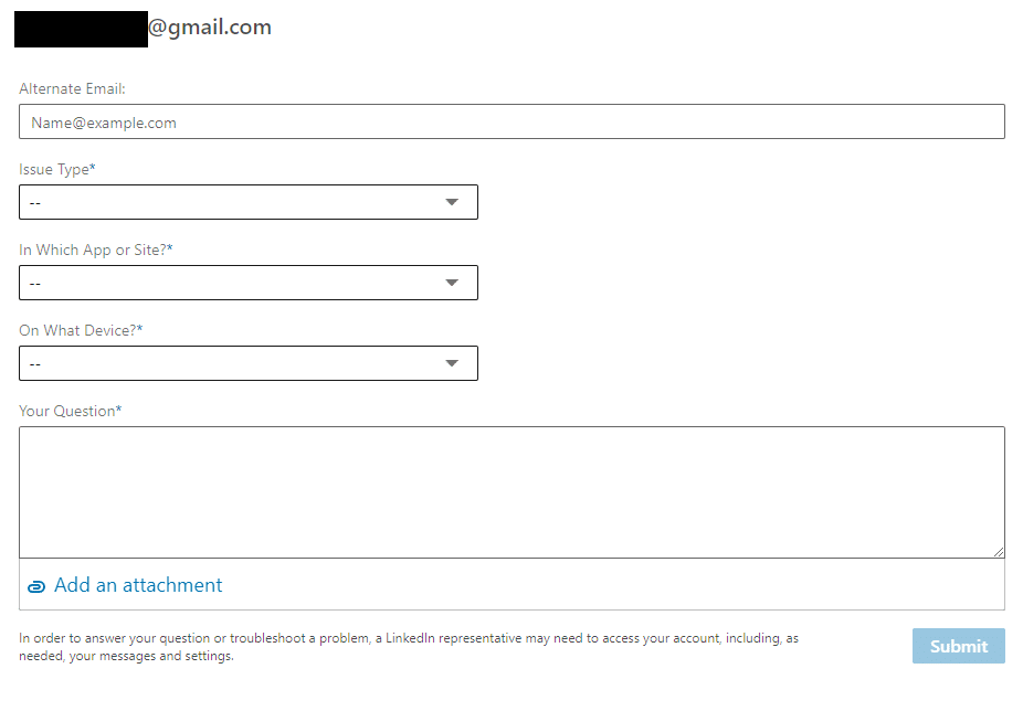 Send a report to LinkedIn to fix LinkedIn comments not showing, posting, loading or 'Couldn't load comments' error