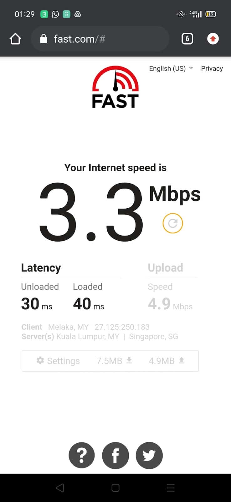 Test your internet speed on Fast.com to fix YouTube "No Internet Connection", "Please Check Your Network Connection", "You're Offline" errors