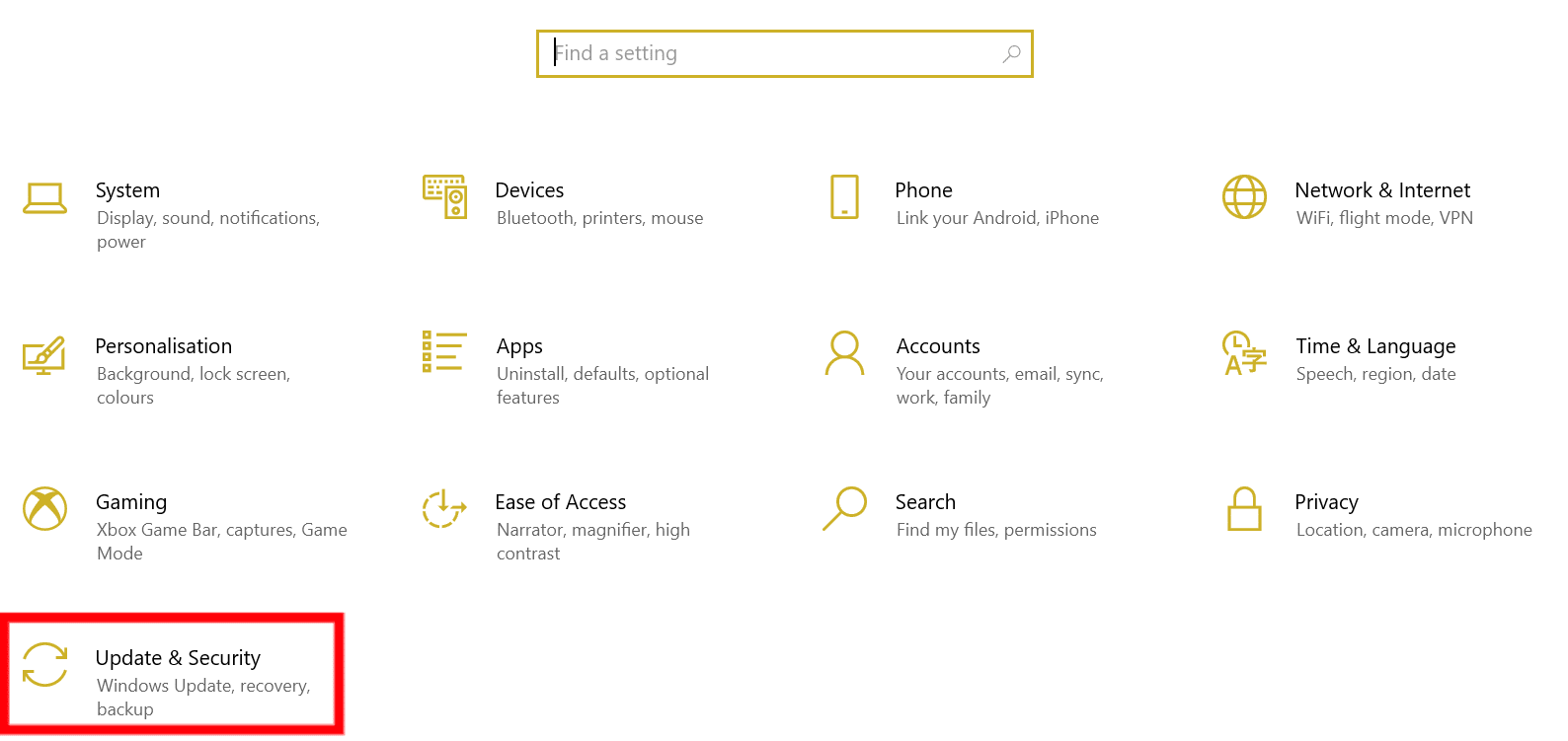 access Windows settings to install pending OS system software updates to fix YouTube "No Internet Connection", "Please Check Your Network Connection", "You're Offline" errors