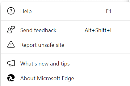 access web browser settings to update web browser on Microsoft Edge and Mozilla Firefox to fix Microsoft Outlook 'Something went wrong' error