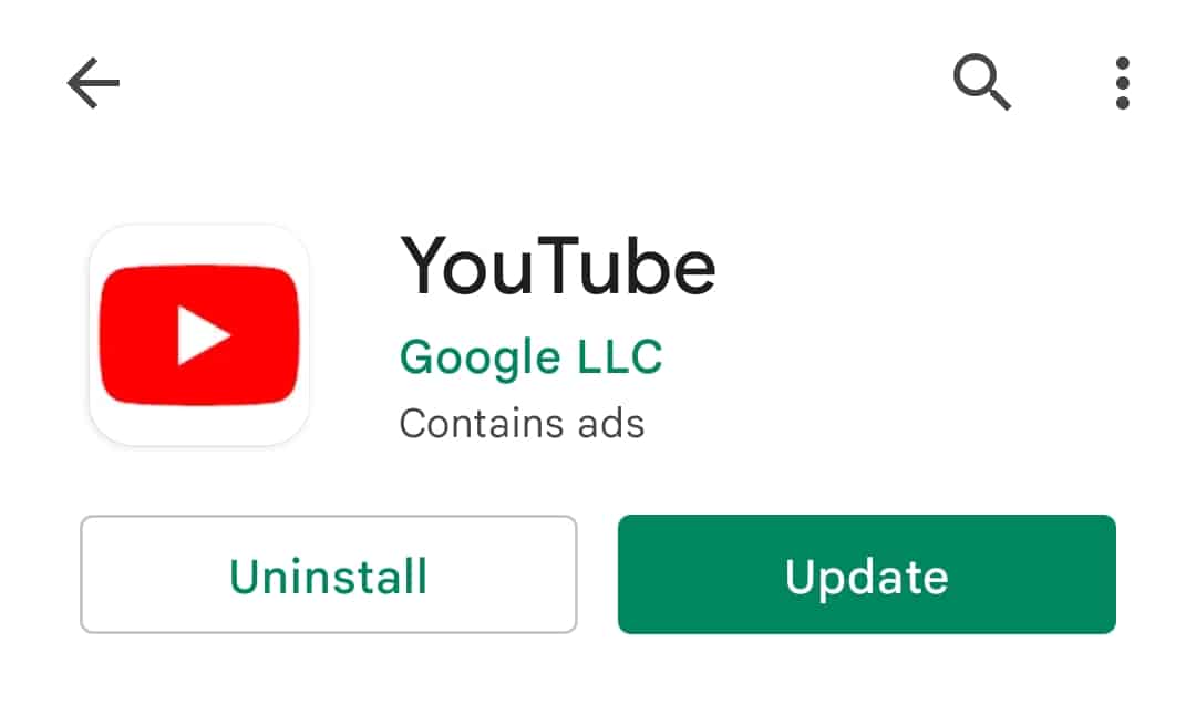 update YouTube app through native app store to fix YouTube "No Internet Connection", "Please Check Your Network Connection", "You're Offline" errors