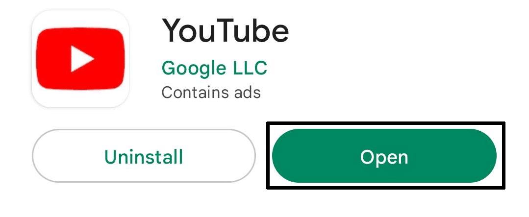 Update your YouTube app to fix YouTube black or blank screen or not showing video only sound
