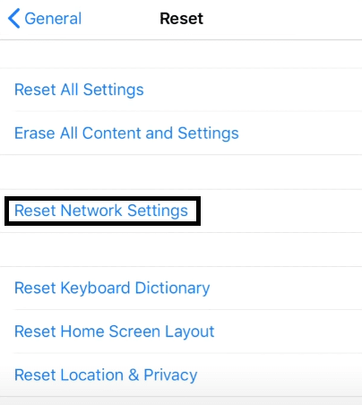 Reset Your Internet Connection on your iPhone to fix YouTube black or blank screen or not showing video only sound