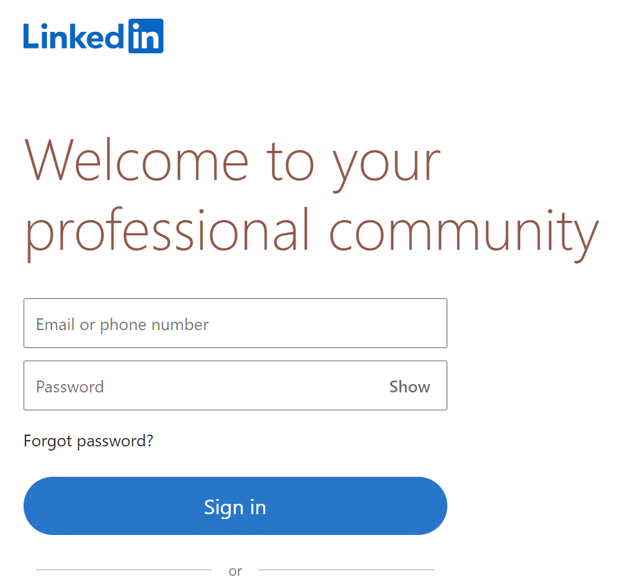 Re-log into your Linkedin account to fix LinkedIn comments not showing, posting, loading or 'Couldn't load comments' error