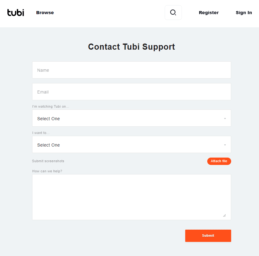 Contact Tubi support to fix Tubi TV buffering, freezing, not working or playing