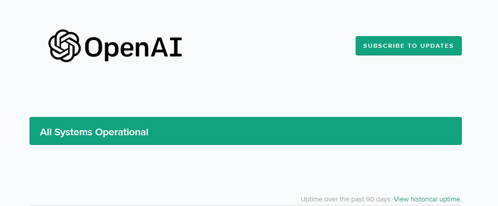 Check the status of the ChatGPT server/service to fix ChatGPT not responding, slow, or freezing