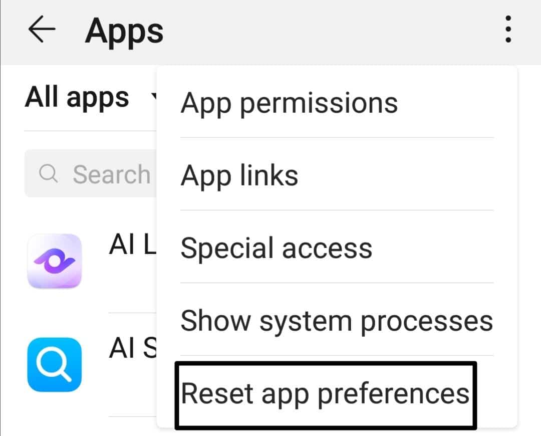 Reset app preferences on Android to fix Instagram 'No internet connection' or 'An unknown network error has occurred'