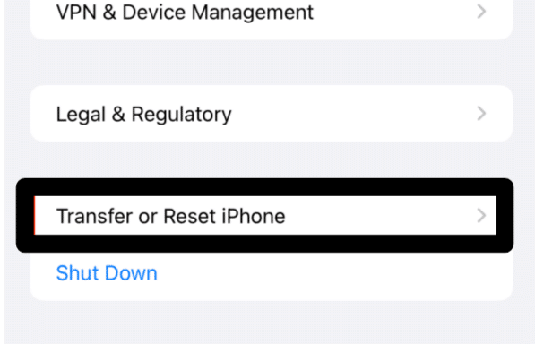 reset settings on iOS or iPhone to fix Instagram 'No internet connection' or 'An unknown network error has occurred'
