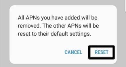 Reset APN settings to fix Instagram 'No internet connection' or 'An unknown network error has occurred'