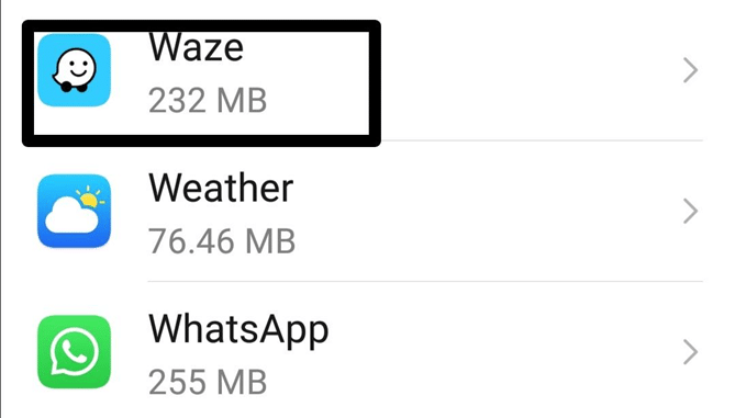 Reinstall the Waze app to fix Waze no network connection try again later