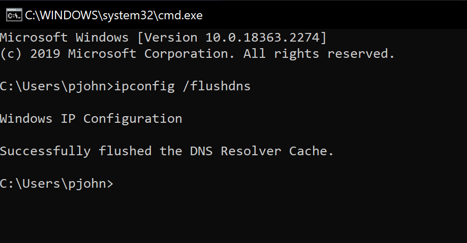 Clear your DNS cache on Windows through Command Prompt to fix ChatGPT 'Conversation not found' error