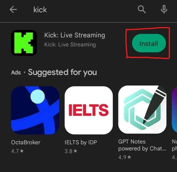 uninstall and reinstall the Kick app on your mobile device to fix Kick mobile streaming app not working, playing or loading on iPhone or Android