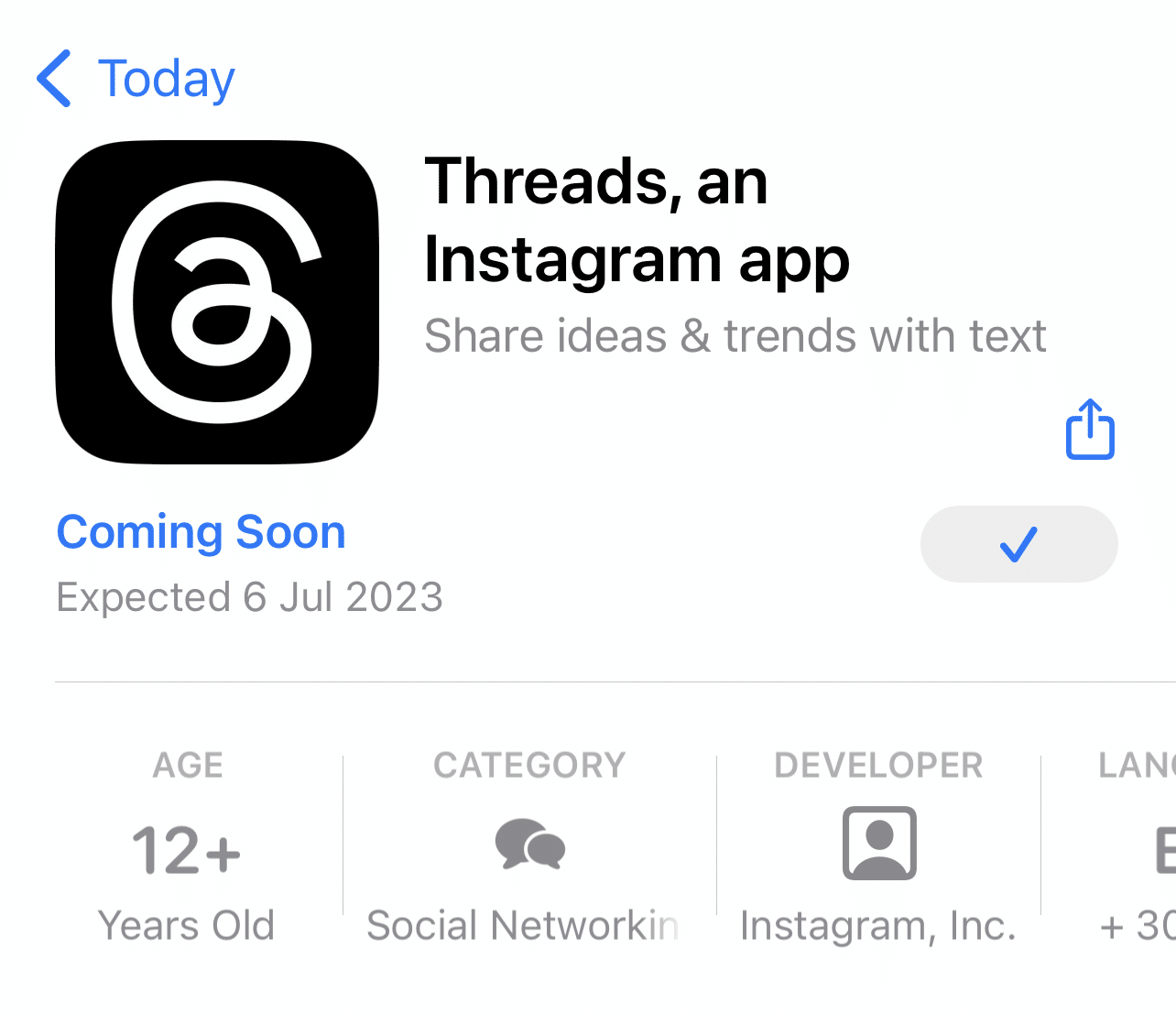 Threads, an Instagram app on the App Store