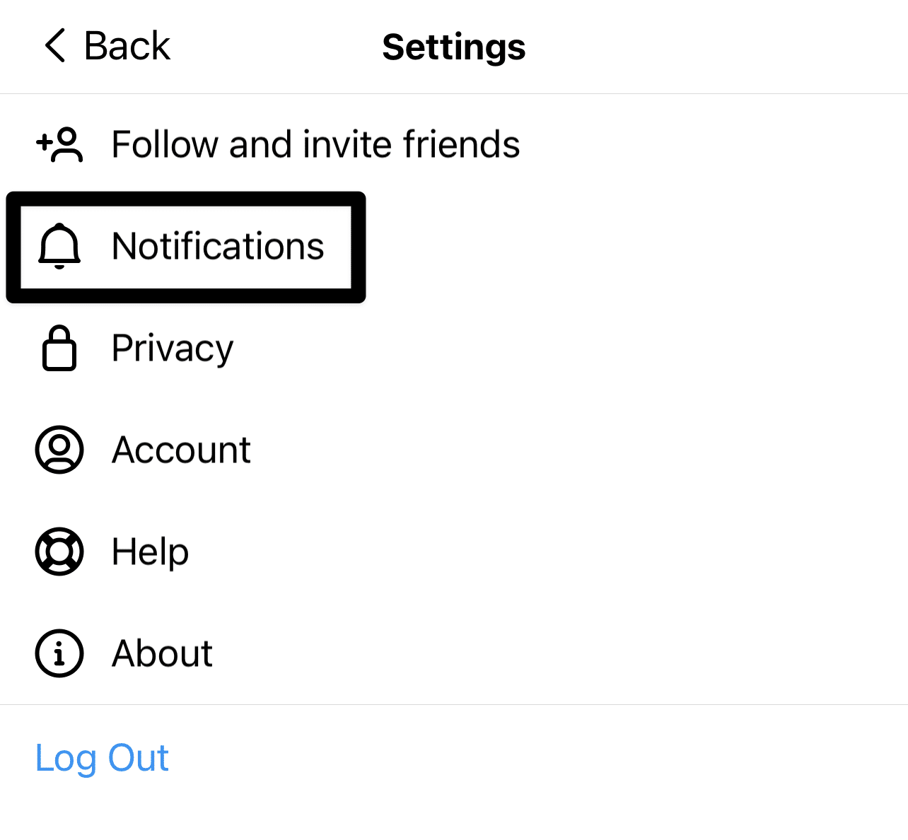 access Notifications settings on Threads app to change your Threads feed or timeline to include only users you follow