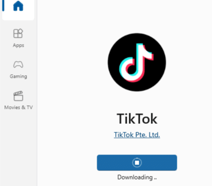 Reinstall the TikTok app on Windows to fix TikTok ‘No internet connection’, ‘No network connection’ or network error