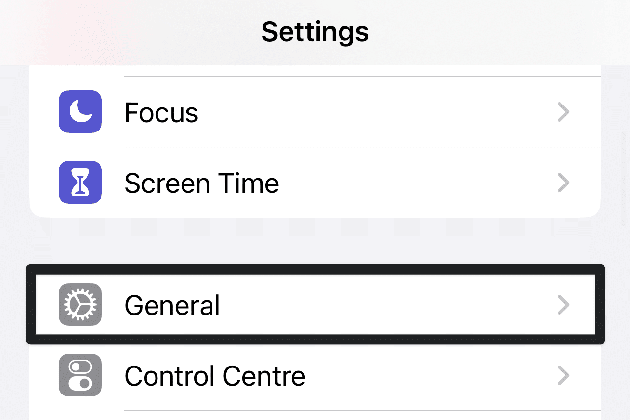 access General settings on iOS to access Storage settings and offload or uninstall Instagram Threads app to fix Instagram Threads app keeps crashing, glitching or lagging on iPhone (iOS) or Android