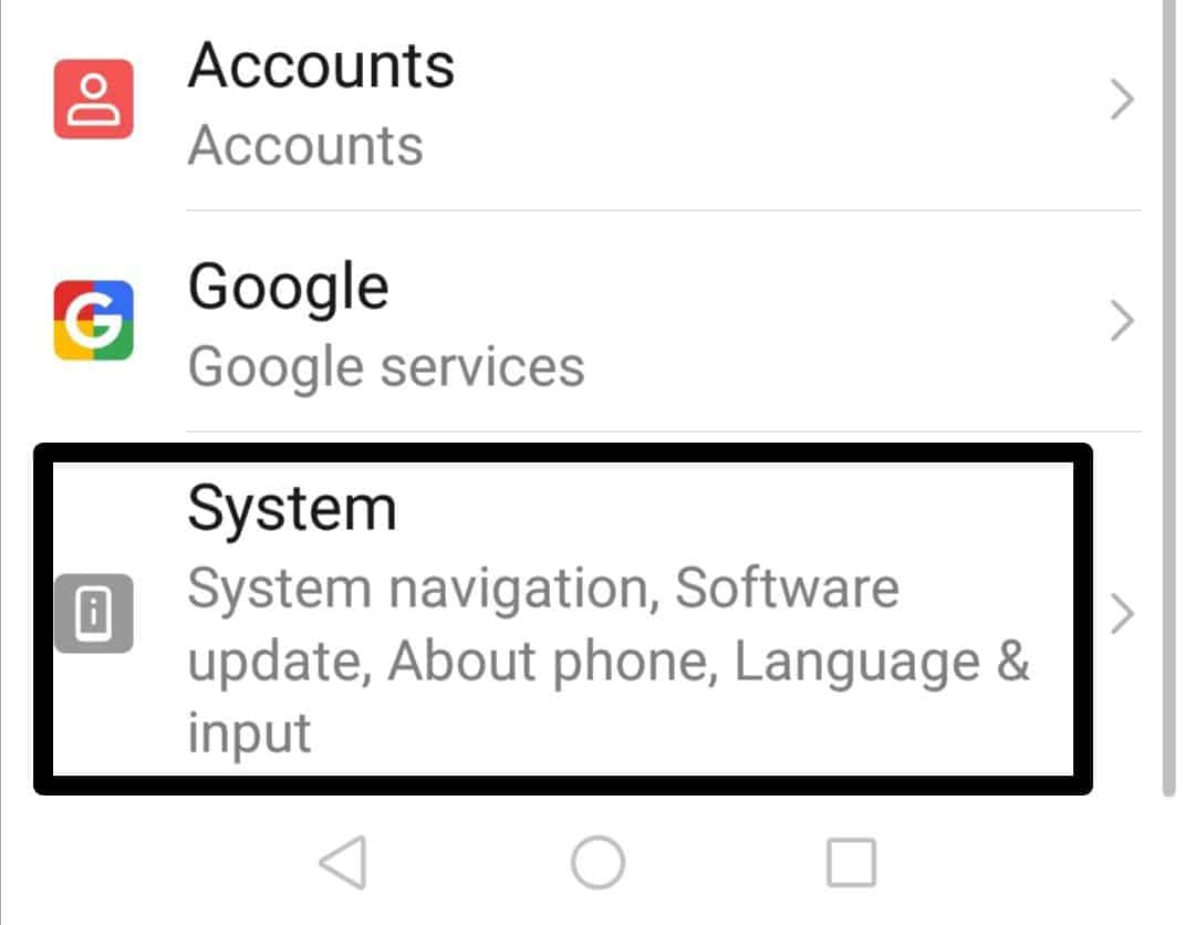 Update system software on Android through settings to fix Bumble matches or likes not showing or loading