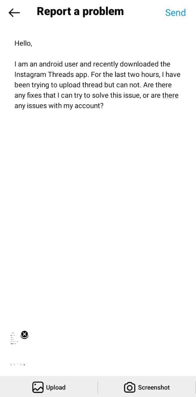 Contact Threads Support Team to fix Instagram Threads not uploading, posting, creating new threads or 'your thread/post failed to upload' error