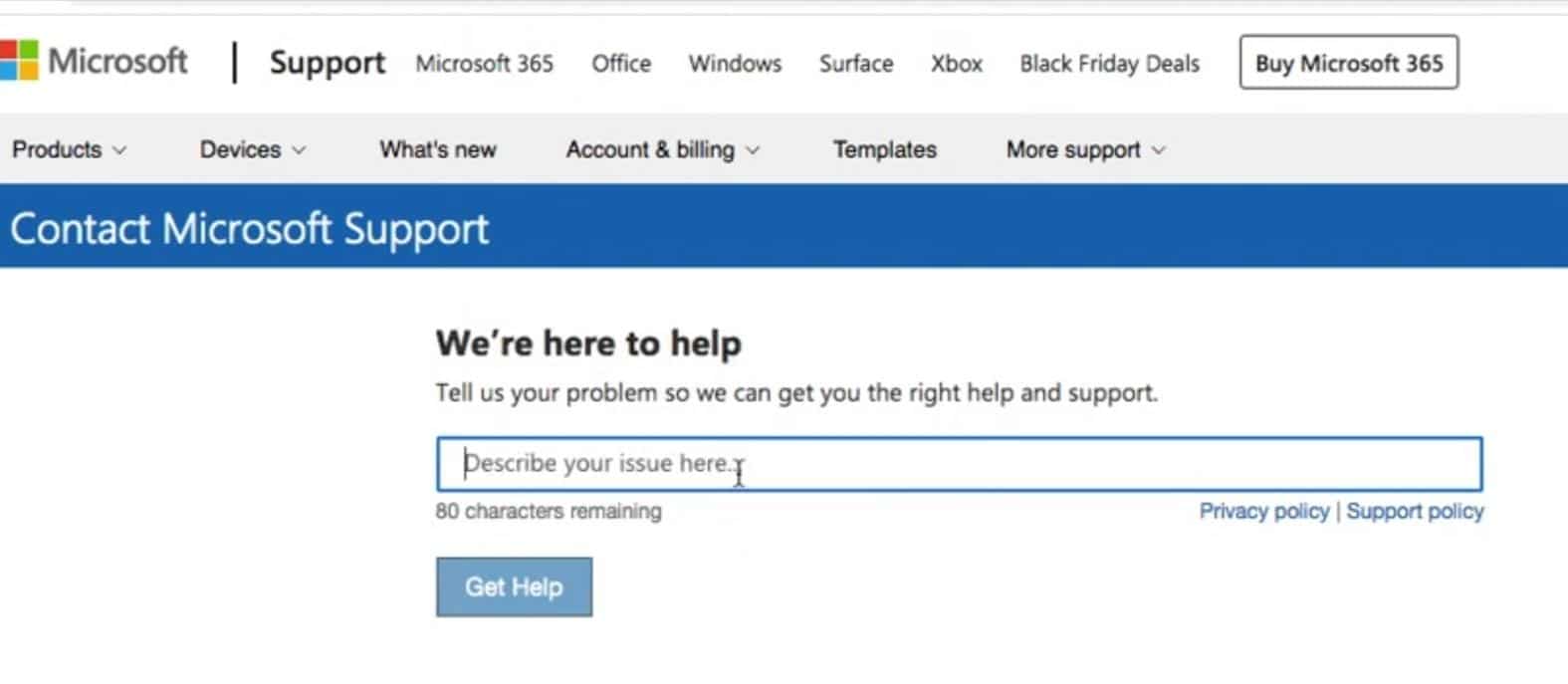Contact Microsoft support to fix Microsoft Outlook 'Something went wrong' error