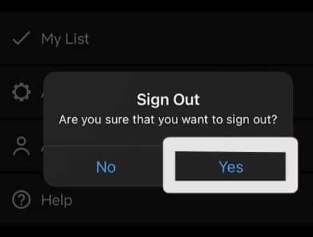 Sign out and sign in again to fix the Netflix we are unable to switch profile error