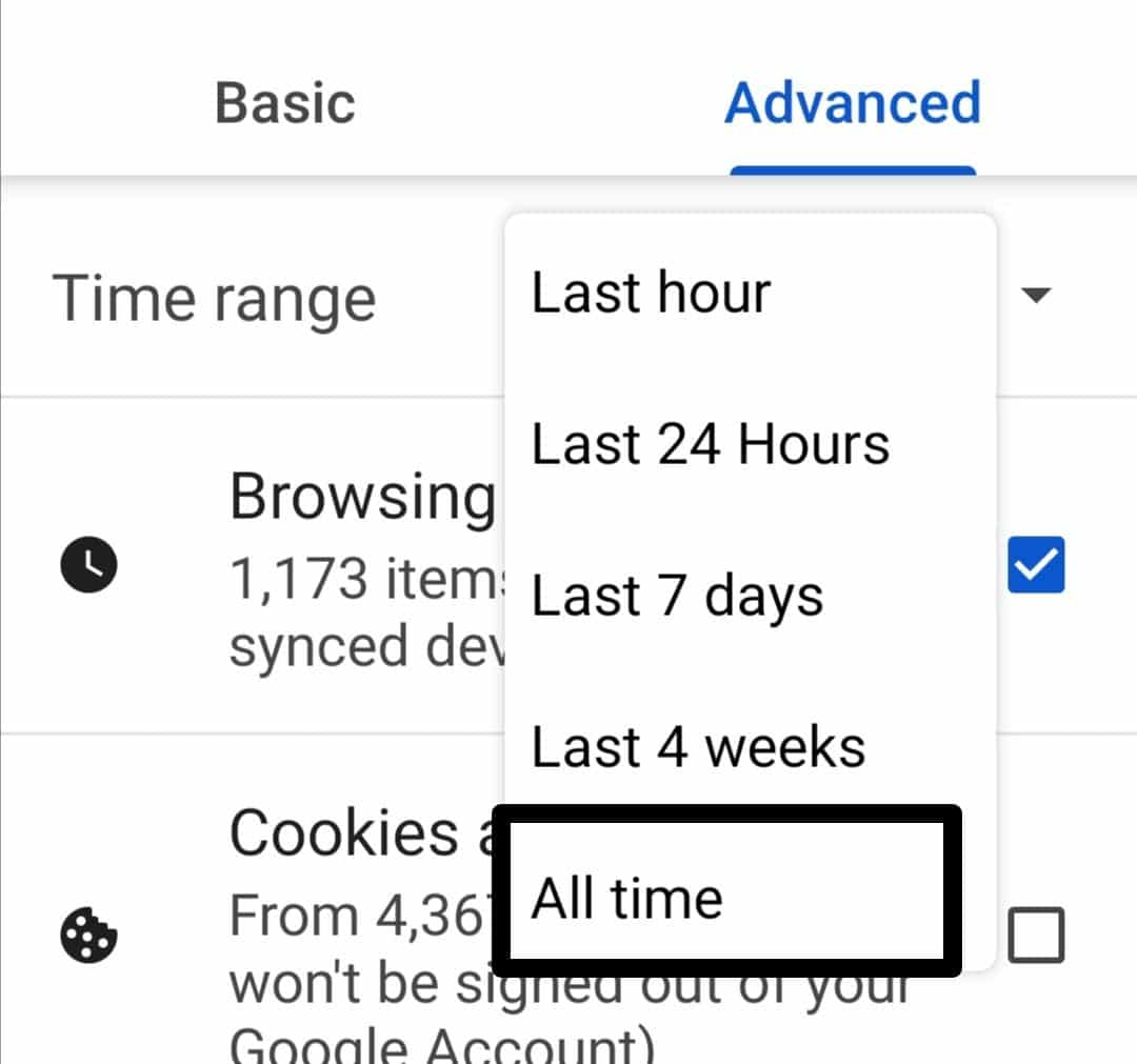 Clear your browser's cache and cookies on Google Chrome mobile to fix ChatGPT 'Your session has expired. Please log in again to continue using the app' or keeps logging or signing out