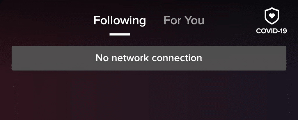 TikTok ‘No network connection’, 'No internet connection' or network error