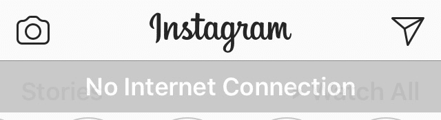 Instagram 'No internet connection' error