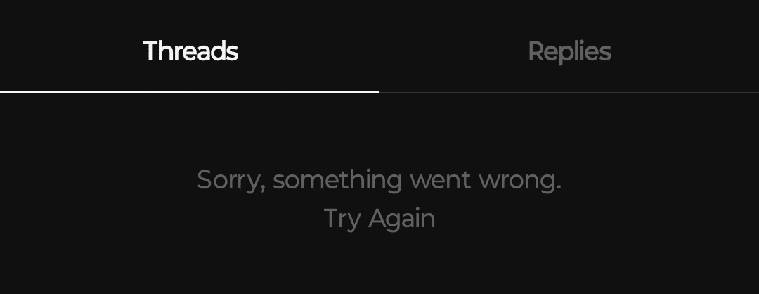 Instagram Threads 'Sorry, something went wrong. Try Again.' error