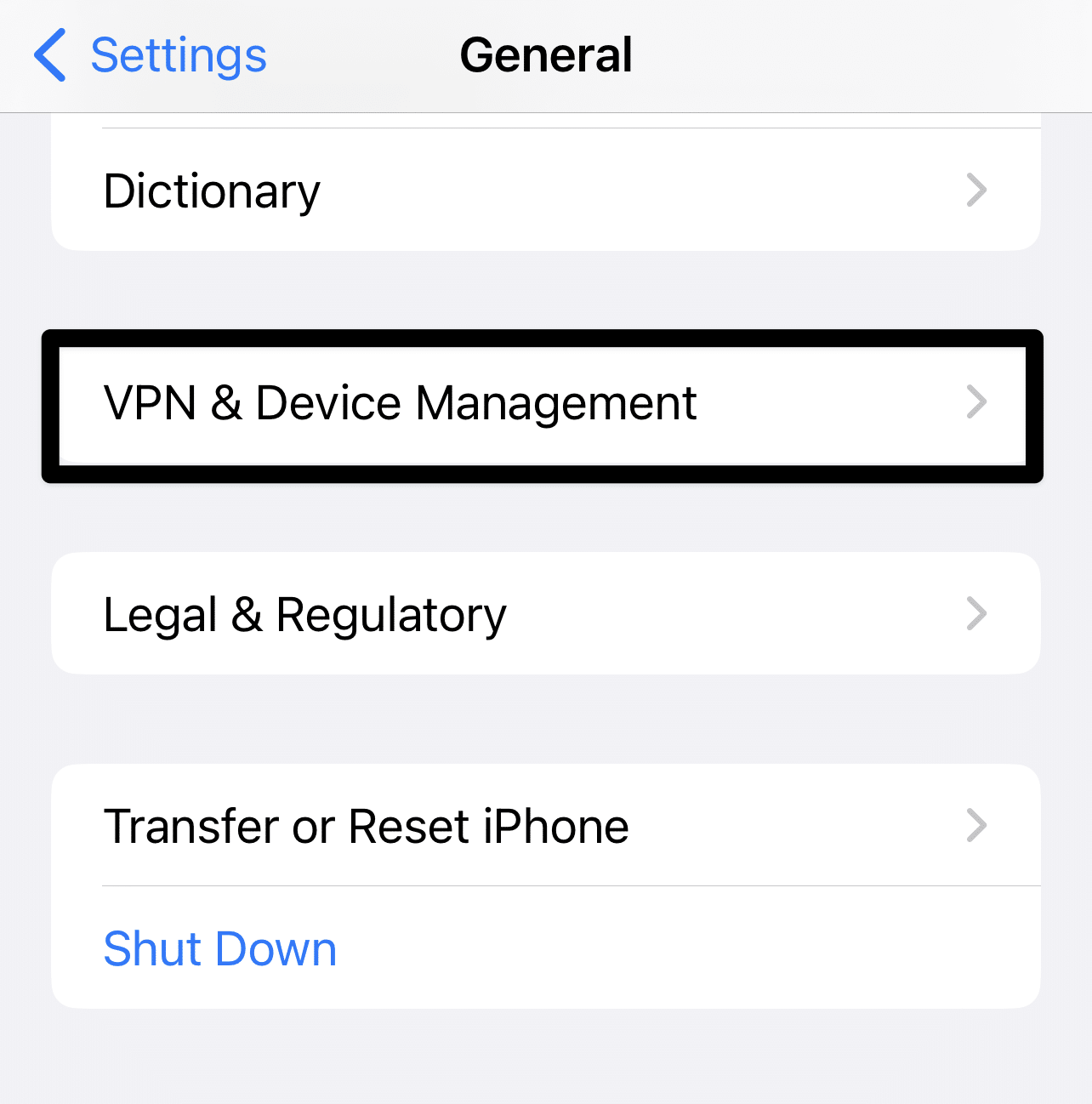 Disable VPN or Proxy connection on iPhone or iOS through the system settings to fix YouTube Shorts 'Something went wrong' error