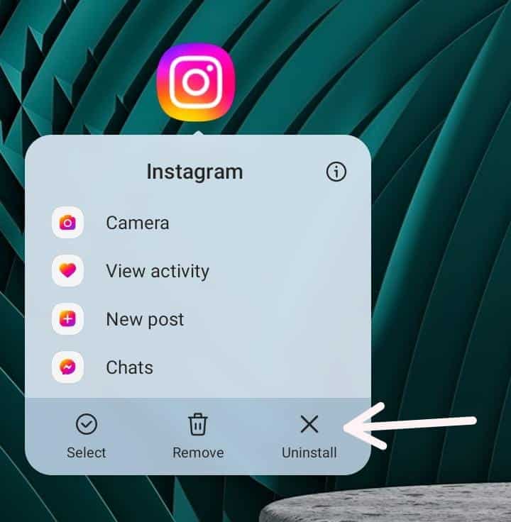 Uninstall and reinstall the Instagram app on your Android device to fix Instagram Stories keep repeating or not going away after viewing