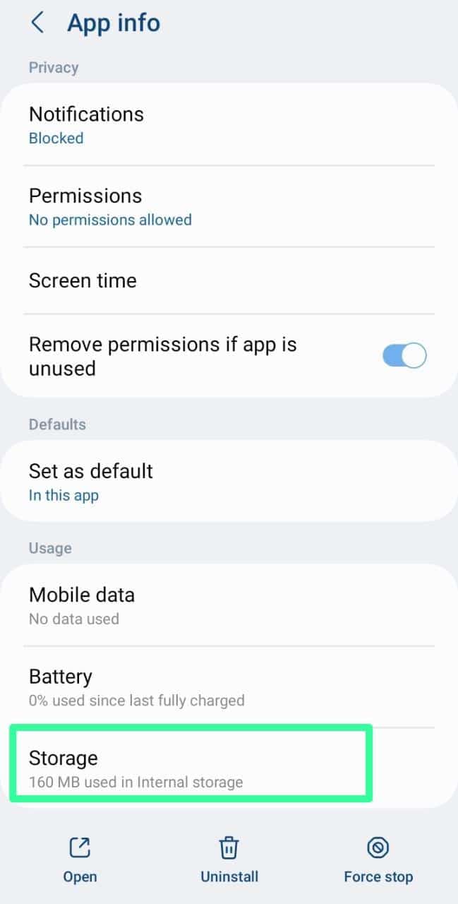 clear the DoorDash app cache and data on Android through system settings to fix DoorDash 'Error validating basket'