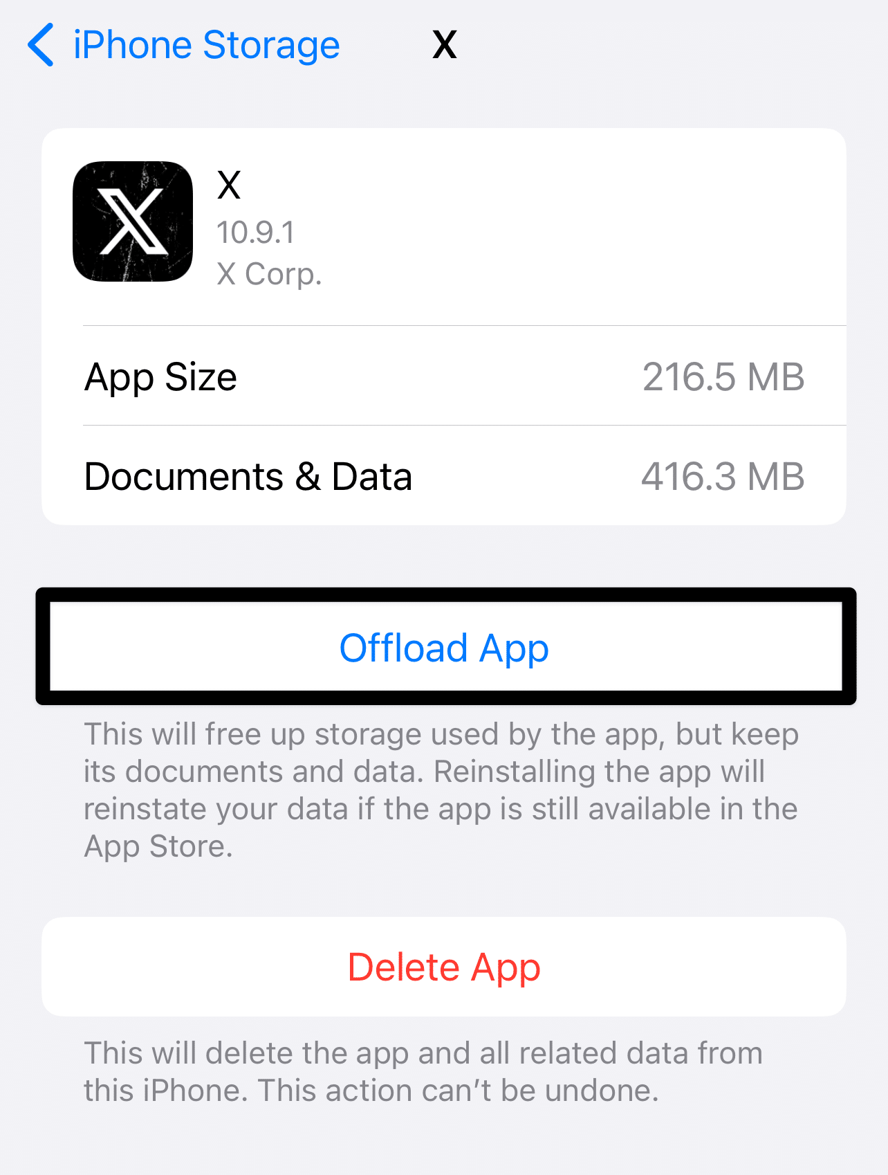 clear the X app cache and data on iOS to fix X (Twitter) app scrolling lag problem or issue
