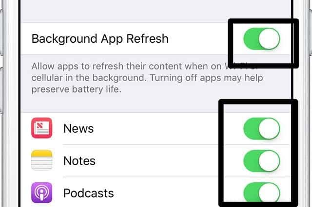 Disable Background App Refresh (For iPhone) to fix Instagram Reels glitching, flickering, and buffering