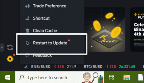 Update the Binance app to fix Binance notifications or price alerts not working