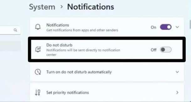 Disable the do not distrub mode on your Windows device to fix Binance notifications or price alerts not working