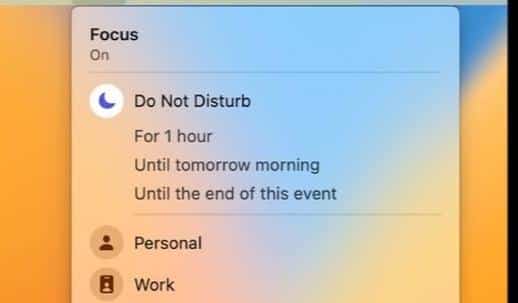 Disable the do not distrub mode on your macOS device to fix Binance notifications or price alerts not working